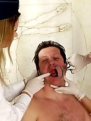 Obedient male slave of two bad femdom nurses