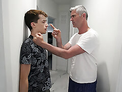 FamilyDic -Strict Stepdad Disciplines His Boy With Hard Man Meat