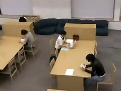 Japanese school girl get fucked and facial on the library rest room