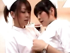 Young Nurse Caressing Her Cunt With Pen Her Colleauge Joins Her Kissing Rubbing Tits