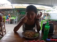 Real amateur Thai teenage cutie fucked after lunch by her temporary boyfriend