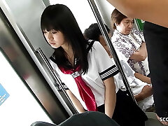 Public Gangbang in Bus - Asian Teen get Porked by many old Guys