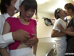 Shaggy pussy of lovely Japanese nymph Akubi Yumemi is fucked missionary style