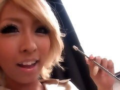 Beautiful blonde Japanese babe loves ginormous creampies