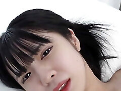 A Legal-year-old slender black-haired Japanese hotty. She has shaved pussy creampie sex and blowage. Uncensored