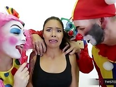 TwistedVisual.Com - Japanese MILF Gangbanged and Double Pulverized by Clowns