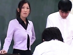 Japanese Teacher degraded and Cum covered by her Students