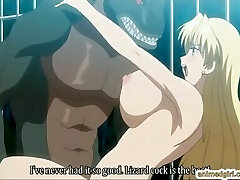 Huge-titted anime hard fucked by lizard monster