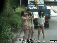 Japanese nubiles, Shiori, Nozomi and Yuuko, uncensored