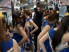 Crazy Japanese Fuck Fest in Public Bus with Warm Cheerleaders
