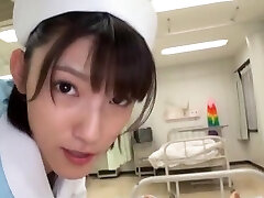 Chinese nurse Iioka Kanako enjoys deep throating a dick on the bed