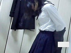 Chinese gets masturbation orgasm on the kitchen floor