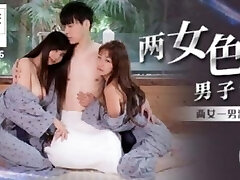 Surprise 3some FFM with Two Horny Asian Teens and Gets an Unbelievable Creampie