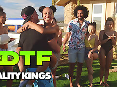 Hot Pornographic Stars Have A Naked Relay Race Before Hitting The Pool For A Wet Sex - Reality Kings