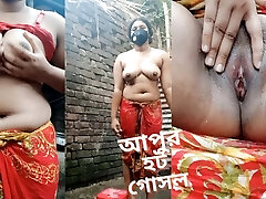 My stepsister make her bath video. Beautiful Bangladeshi girl big boobs mature douche with full naked