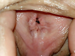 Extremely Close View Inside Stepsister's Labia