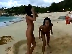 Amia and Tanner - Cute teens having fun on a nude beach