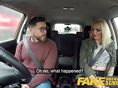 Fake Driving School 2 students have hot backseat hump
