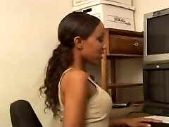 Boss fucking a hot black secretary with perky mounds Boss fucking a hot black secretary with perky mounds