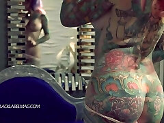 Tattooed Beauty Strips Naked