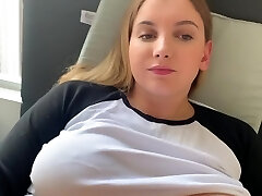Caught my Large Tit Sister masturbating while watching porn