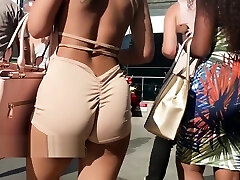 Sexy Ebony Slut Showcasing Butt Camel-toe And Her sexy Little Tittys