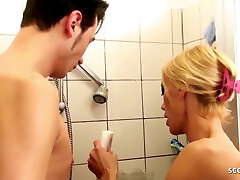 Warm GERMAN STEP Mom SEDUCE YOUNG BOY SON TO FUCK IN SHOWER