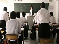 Buxomy Japanese professor gets treated like a slut by a gang o