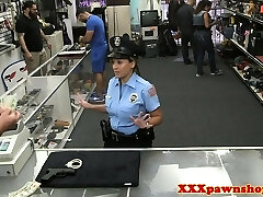 Real cop shows her tits to pawnbroker for cash
