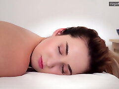 Virgin pussy stunner Dora Matrasova has massage orgasms