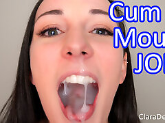 Clara Dee - Finger Throating JOI With Huge Cumshot in Mouth