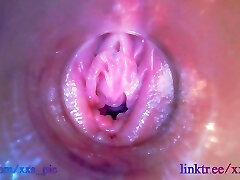 Melissa put camera deep inwards in her wet creamy pussy (Full HD poon cam, endoscope)