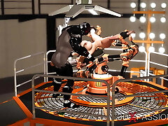 Fuck machine & insane sex. Male android plays with a horny woman in restraints Fuck machine & insane sex. Male android plays with a horny woman in restraints