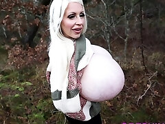 Chubby Blonde MILF Showcasing Her Big Boobs
