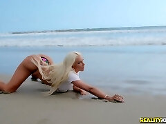 Busty blonde sweetheart Nicolette Shea rides cock outdoors Busty blonde sweetheart Nicolette Shea rides cock outdoors