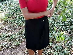 Watch my milf wife with big congenital orbs stripping outdoors - naughty exhibitionist fun