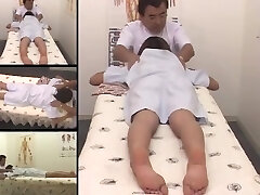 Titless Asian wide enjoys a hot massage on hidden camera