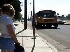 Pigtailed Blonde Drilled Her Pussy By Busdriver.