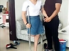 Gorgeous RAK Amputee Wife tries High Heels