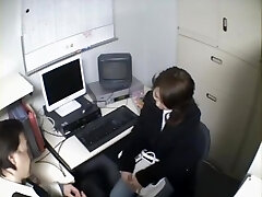 Smoking hot Jap secretary sucks in voyeur deep throat video