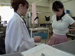 Dildo fuck for red-hot Jap during her medical examination