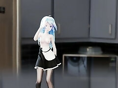 Mmd maid miku sting Three Dimensional hentai