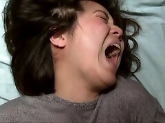 Asian Woman's Ample Orgasm Face With Mouth Wide Open