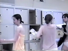 Locker room filled with gorgeous nude oriental charms
