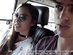 Adventurous Asian tourist Luna X loves nothing but throating rock hard dick