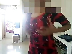 Indian college Girl drains in the kitchen.