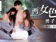 Surprise Threesome FFM with Two Wild Asian Teens and Gets an Epic Internal Ejaculation