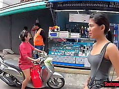 Petite amateur Asian teen with her boyfriend out for lunch