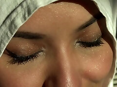 Splendid Eyes White Hijab Arab Girl