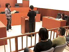 In Courtroom on the Table with three Trouser Snake